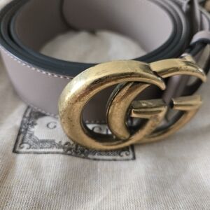 Gucci Women's Belt with Gold GG Buckle - Light Brown